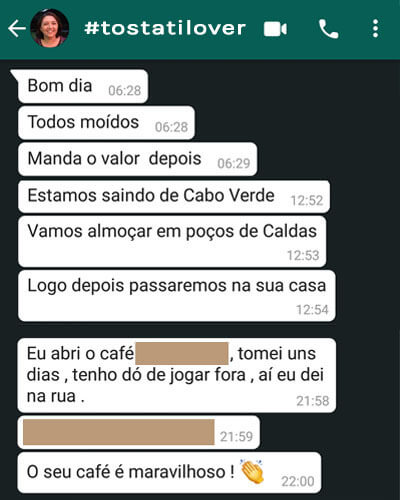 Depoimentos de clientes Tostati whatsapp O Que é Café Especial