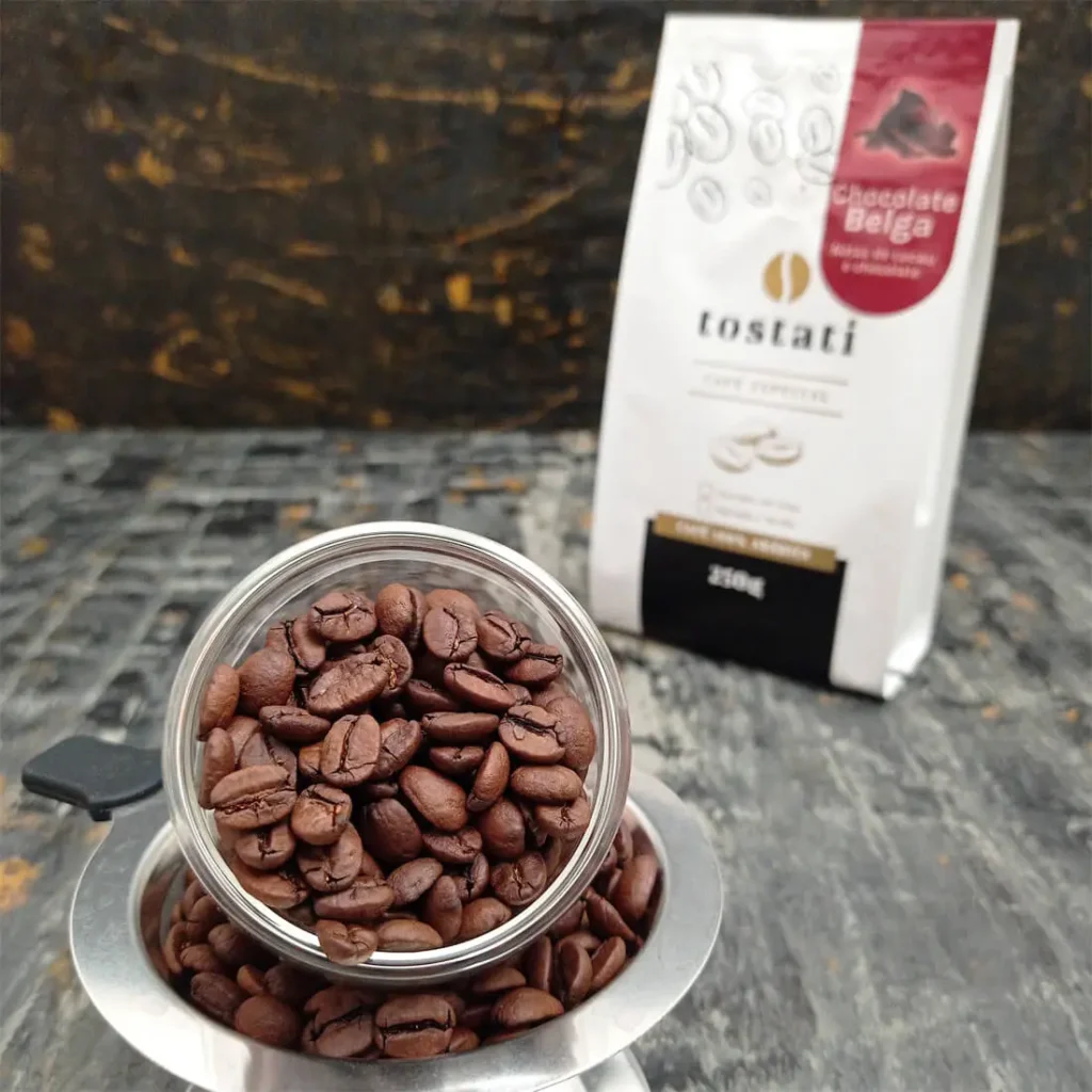 Café Especial Tostati close grãos 2025 chocolate belga